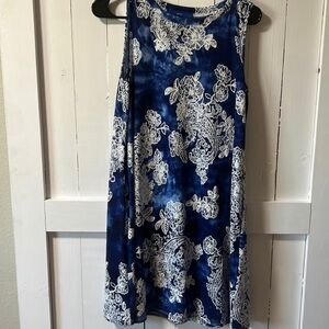 Apt. 9 Blue Sleeveless Sundress with Crew Neck